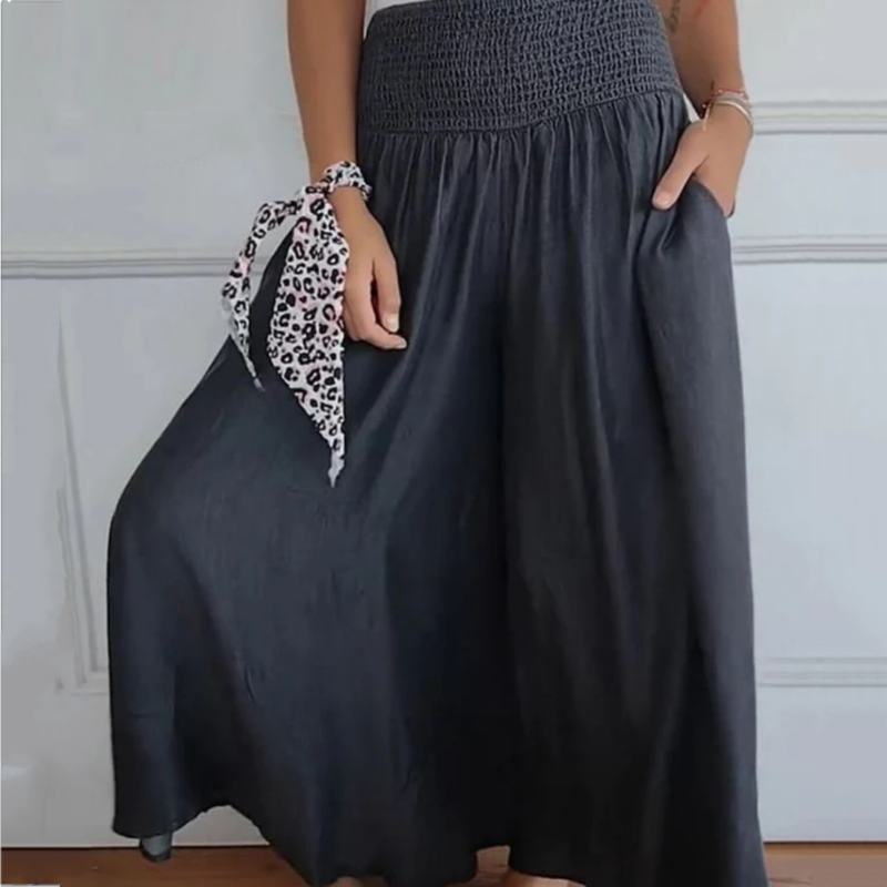 Pravina™ - Jean Femme Taille Haute à Jambes Larges