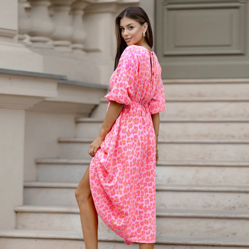 Cenovia™ - Robe Imprimée Femme à Décolleté V Élégant