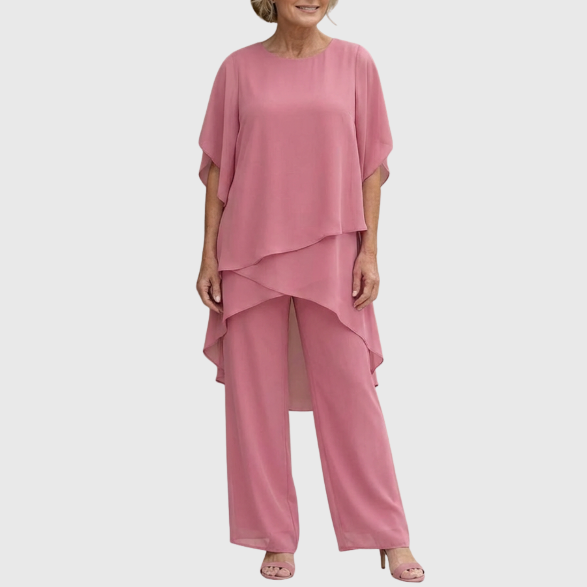 Fosira™ - Ensemble Élégant pour Femmes avec Pantalon Palazzo Drapé
