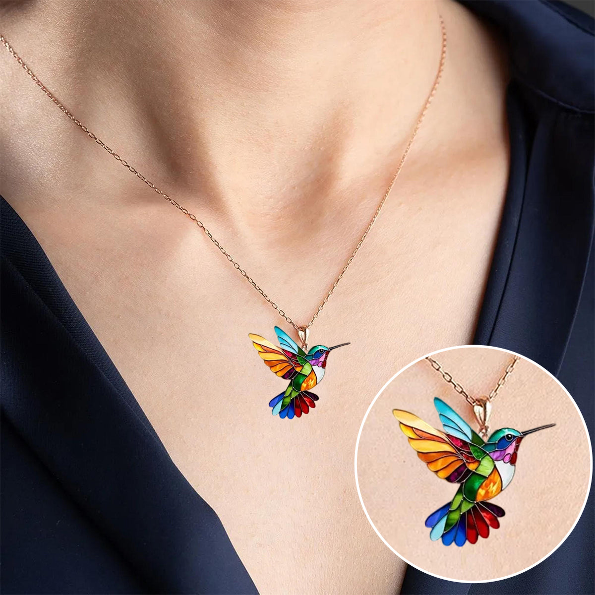 Helirianne - Collier et Boucles d’Oreilles Colibri Élégants