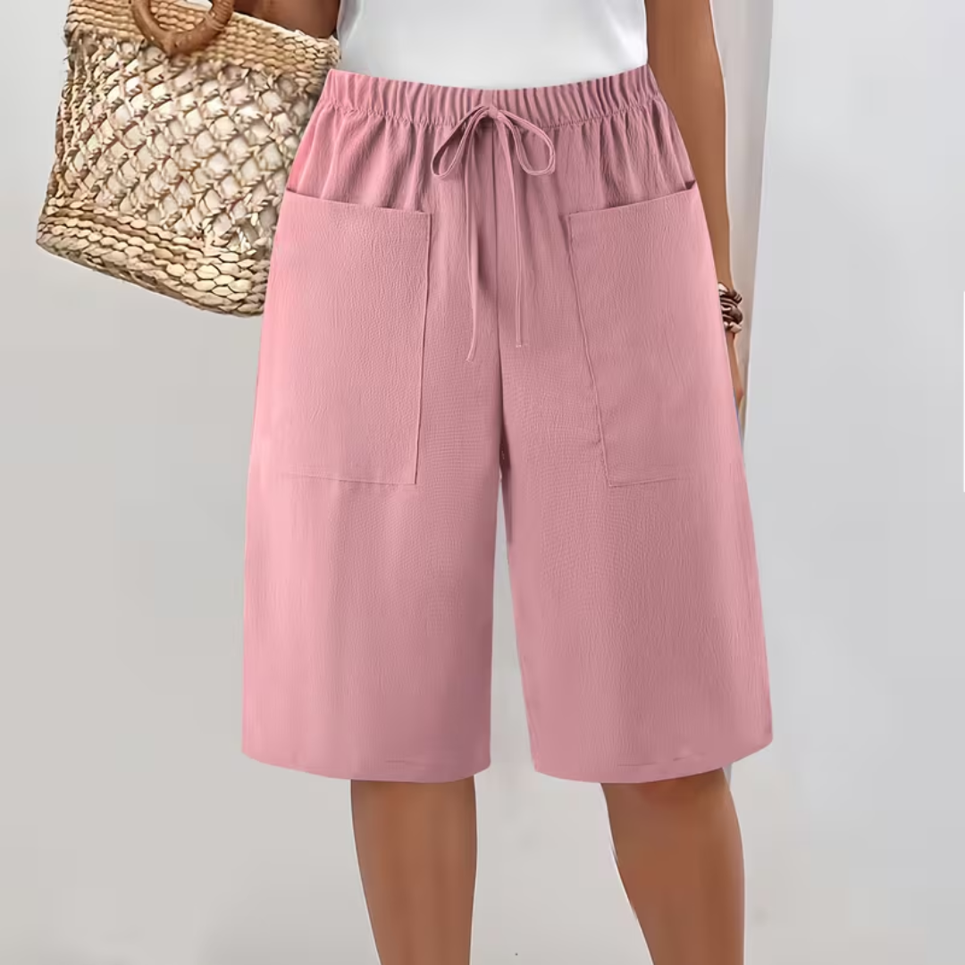 Xarelle - Short long femme avec poches et cordon ajustable