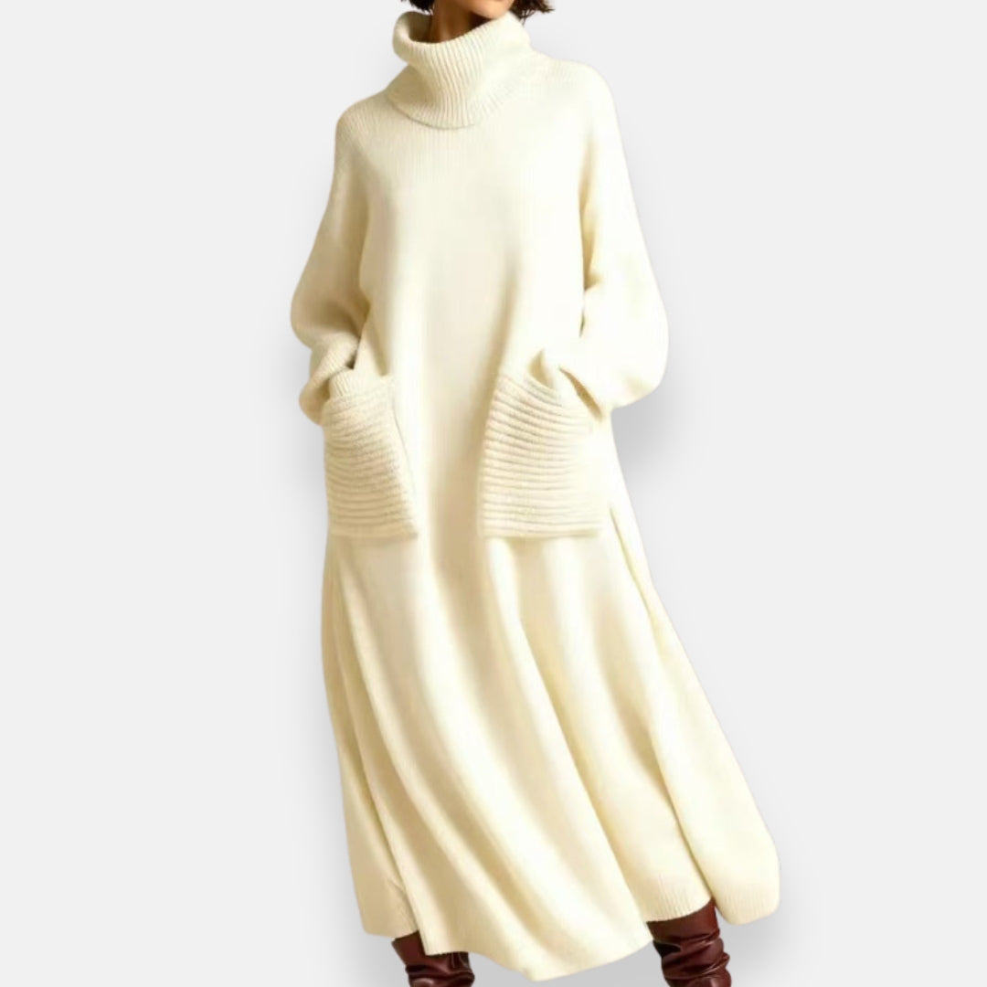 Alyndra™ - Robe En Tricot Longue À Col Montant