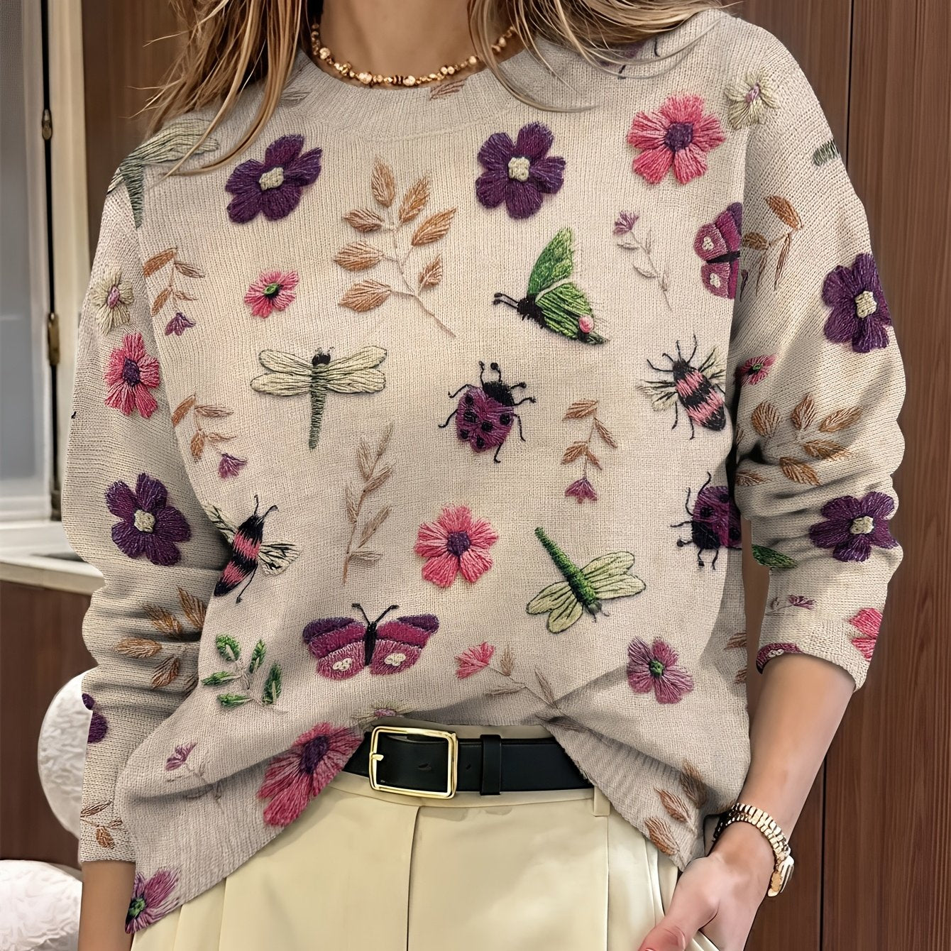 Fiorika™ - Pull Brodé Nature Élégante