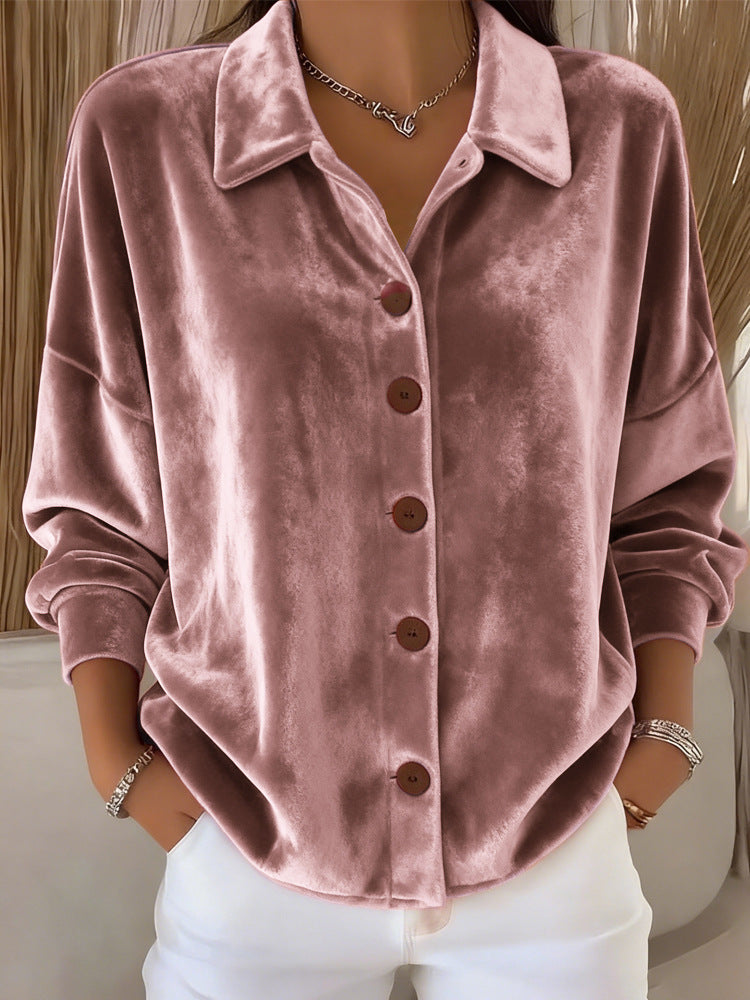 Navyne™ - Blouse en Velours Élégante à Boutons