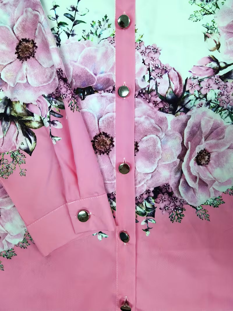 Daryelle™ - Chemise Florale Élégante à Boutons