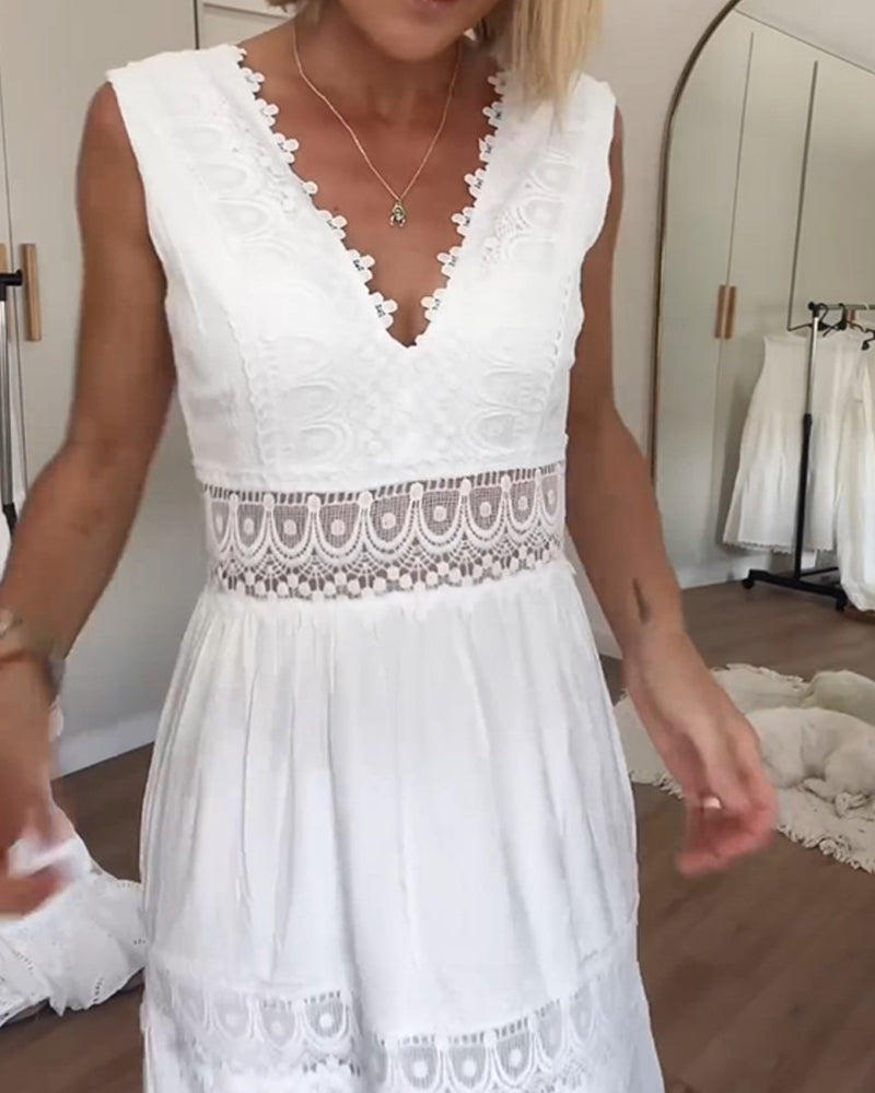 Mirna™ - Robe débardeur en dentelle avec décolleté en V