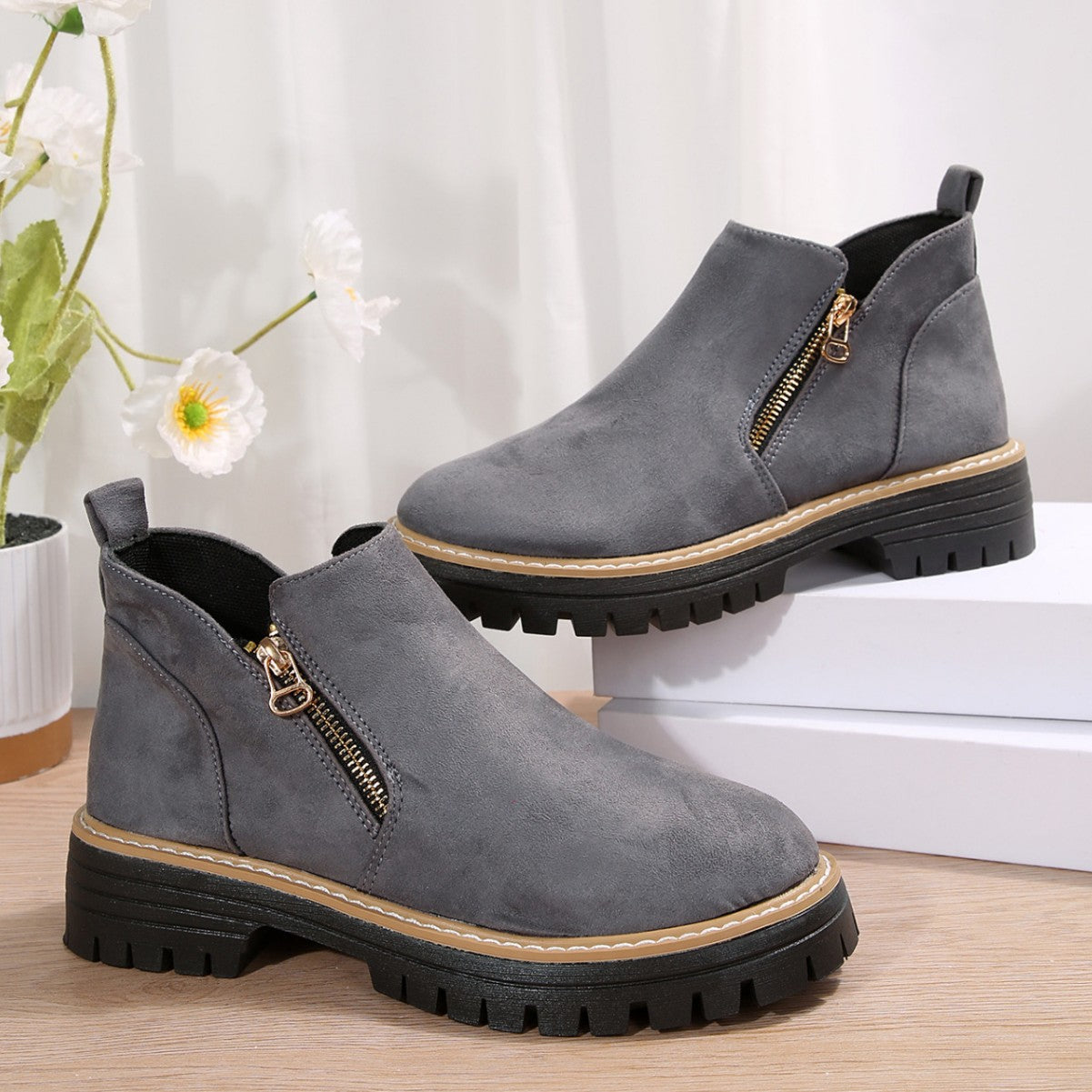 Isanoria™ - Bottines Confort Femme en Suédine Chic