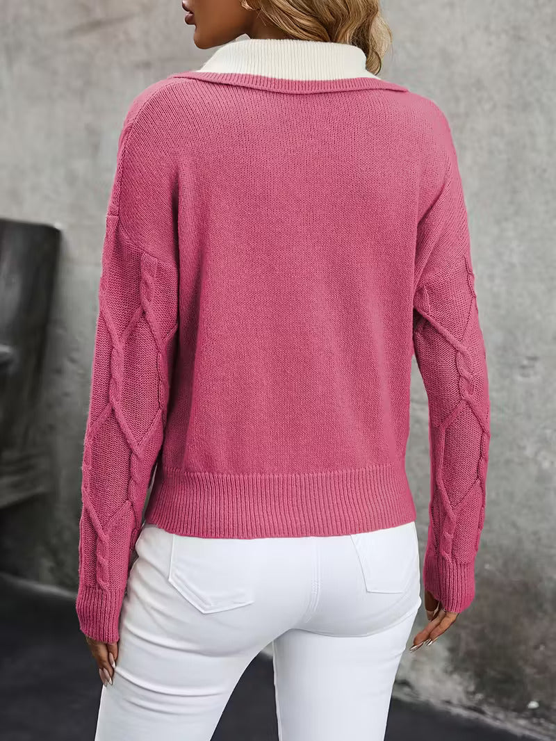 Ferina - Pull à col roulé en tricot avec motif texturé et finition élégante