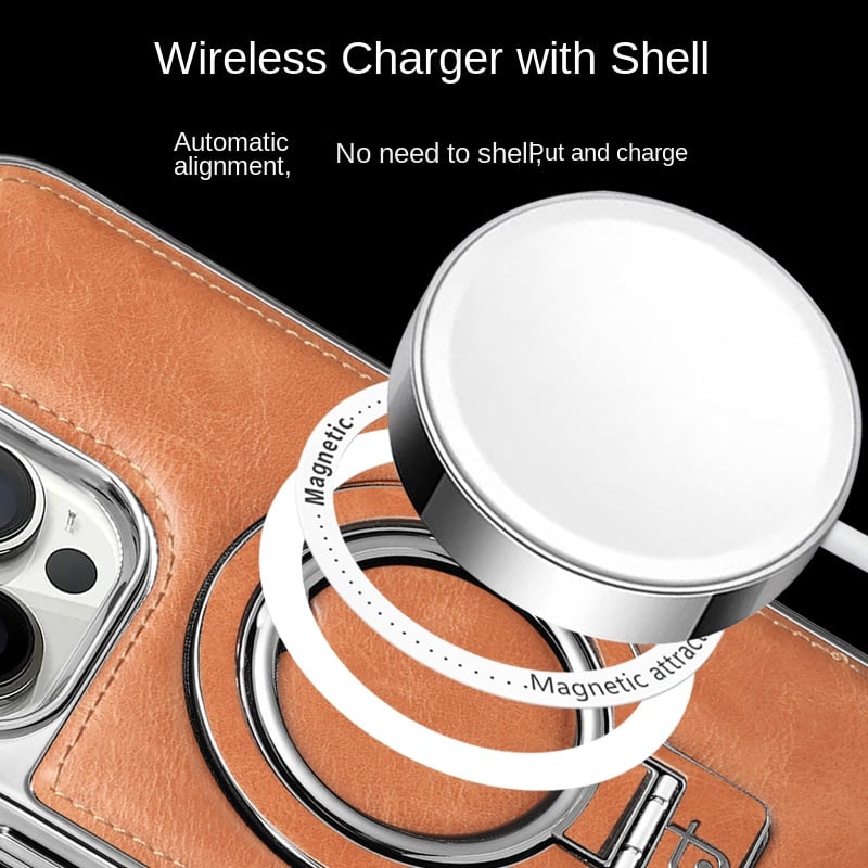 Jalira™ - Housse de téléphone iPhone en cuir luxueux avec support invisible