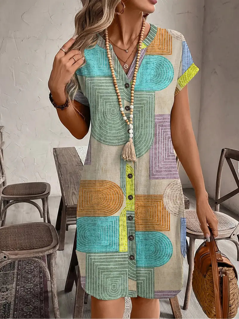 Lucille™ - Robe Géométrique Élégante