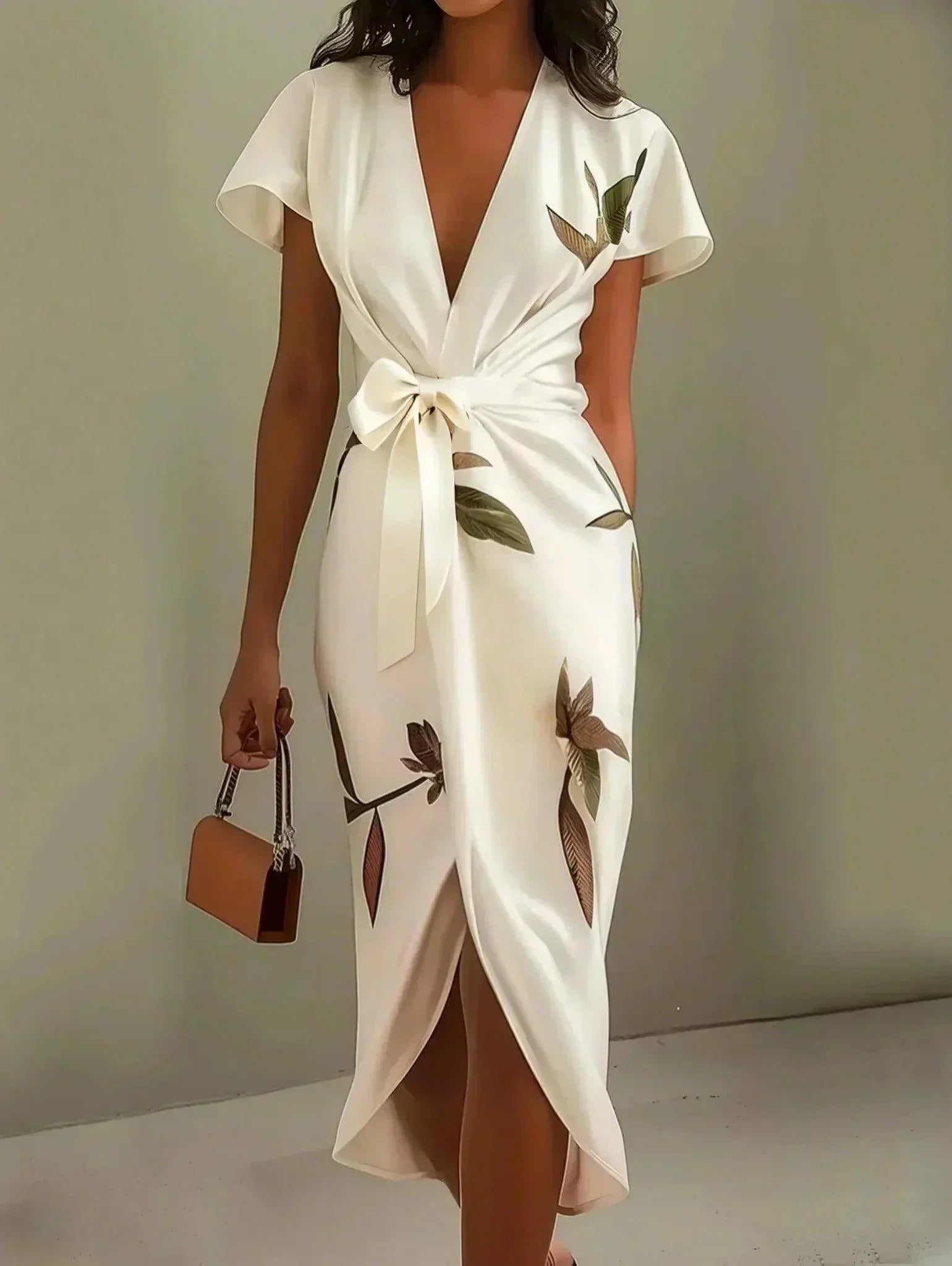 Nysoria™ - Robe Portefeuille Fleurie Élégante