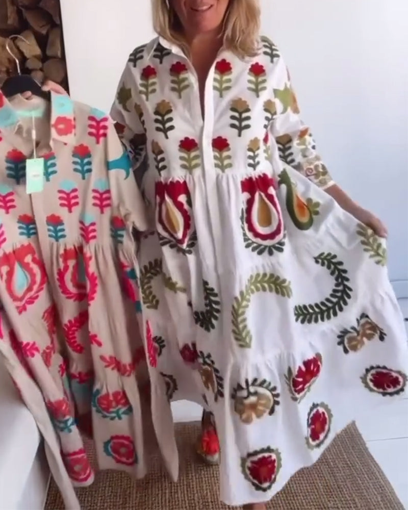 Gracina™ - Robe Imprimé Floral Graphique