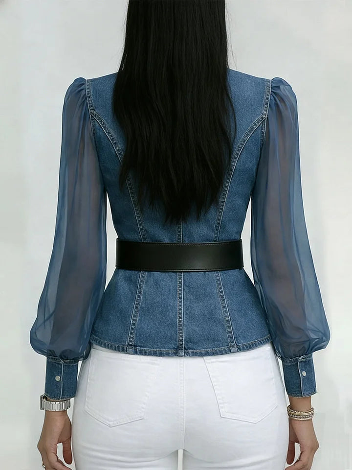Quinellea™ - Chemisier Structuré en Denim Élégant