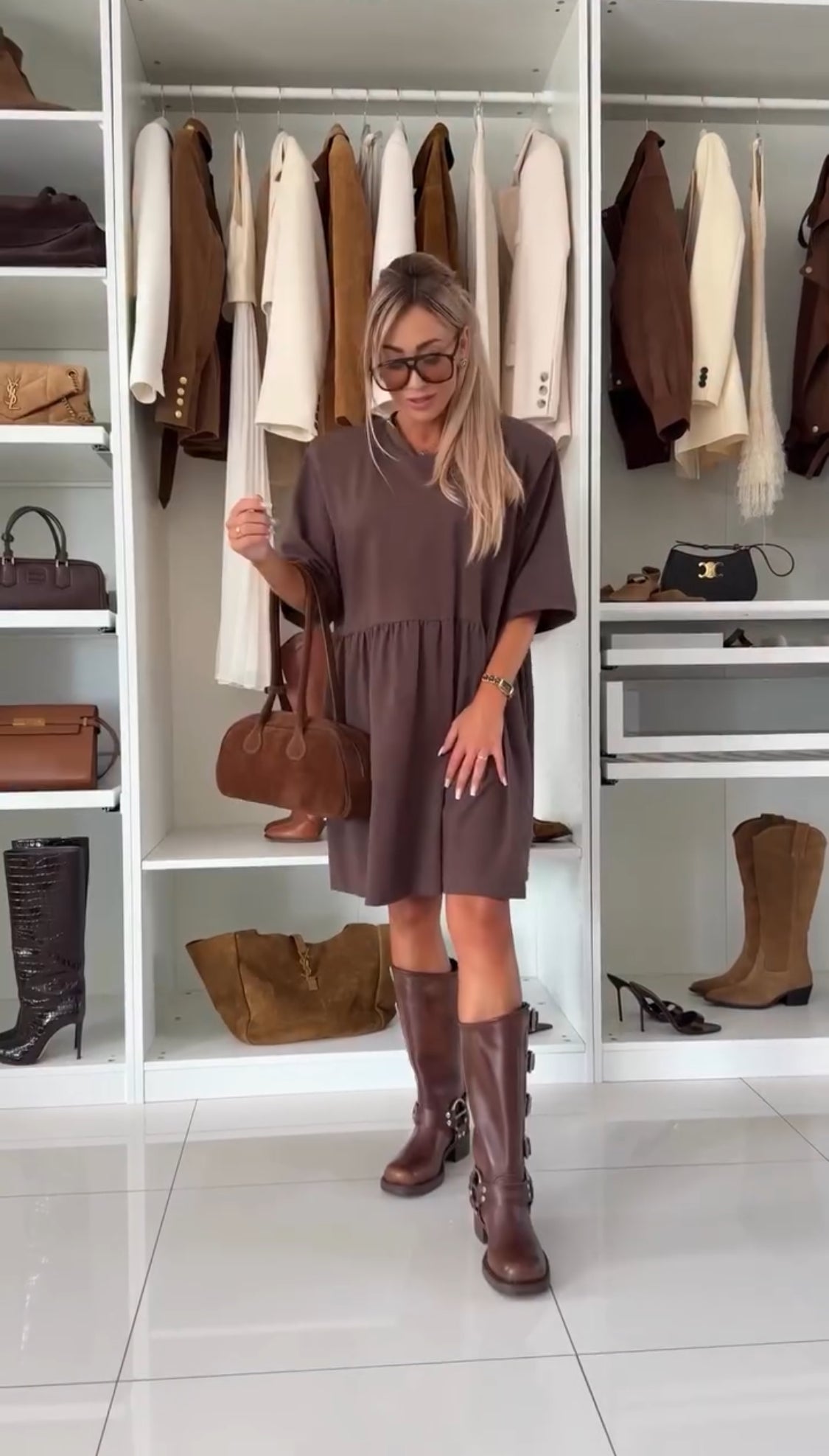 Elandra™ - Robe mi-longue élégante à manches mi-longues
