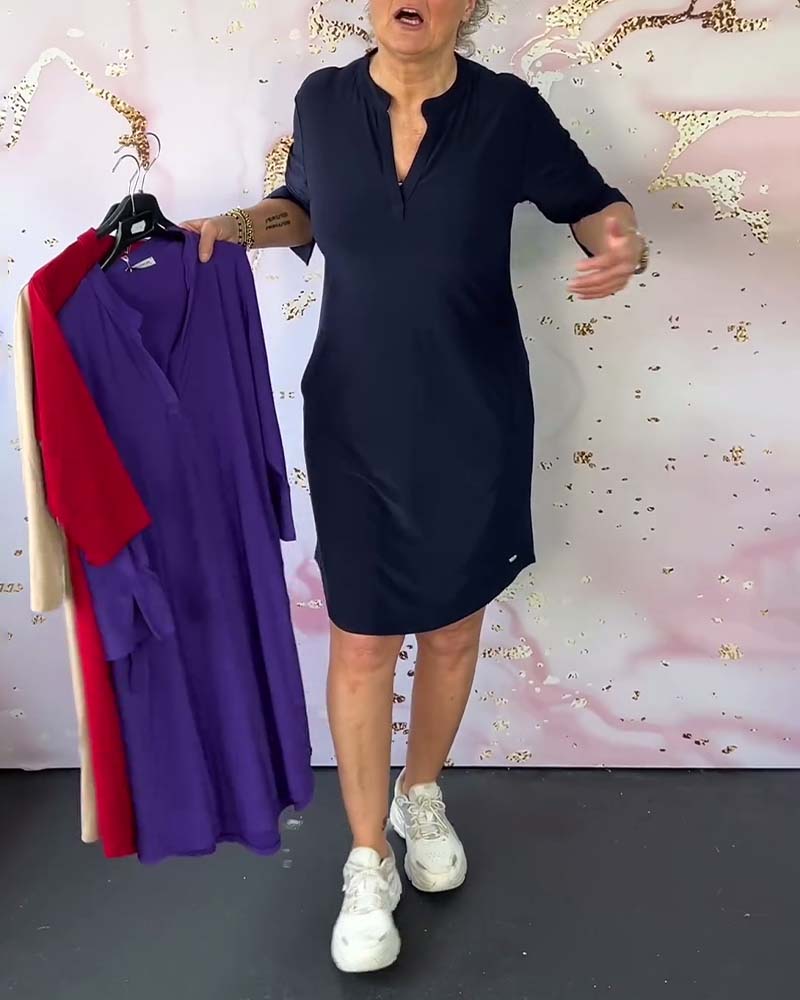 Mélissa™ - Robe Unie à Col V