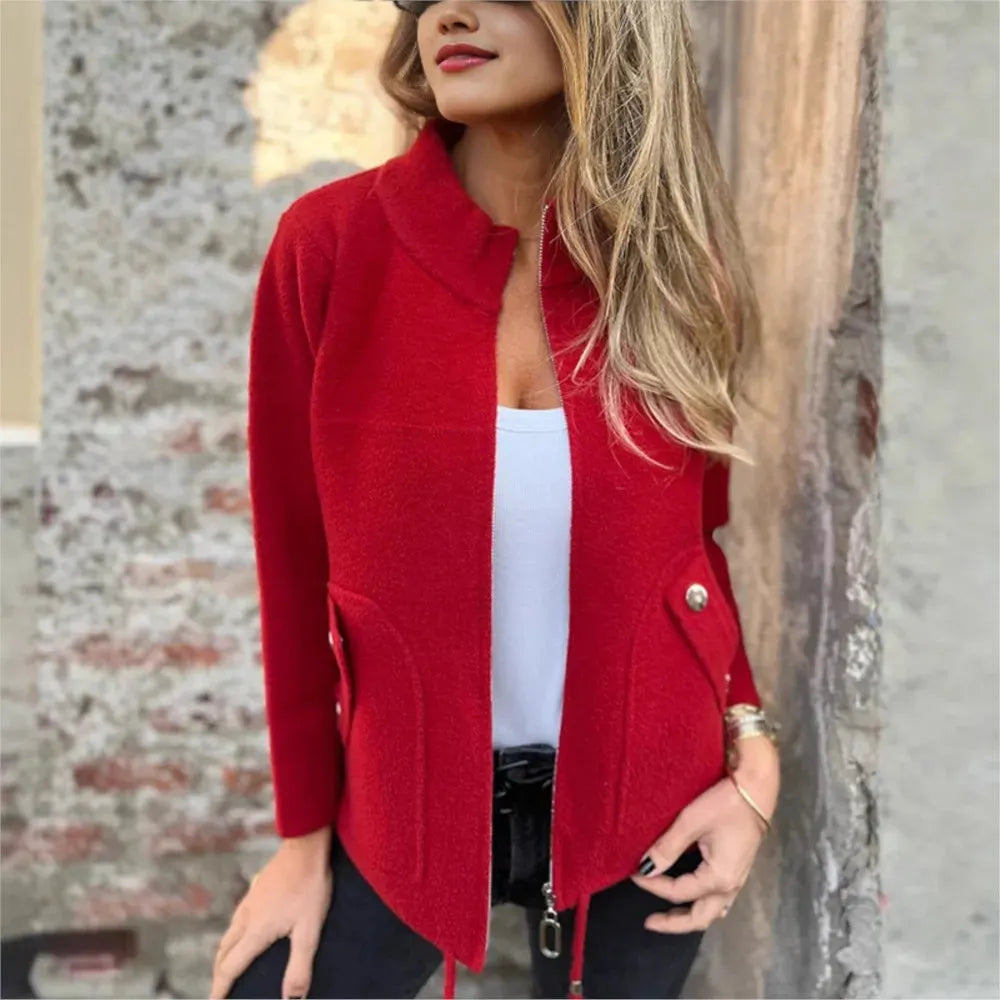 Emeline - Veste femme zippée avec col haut