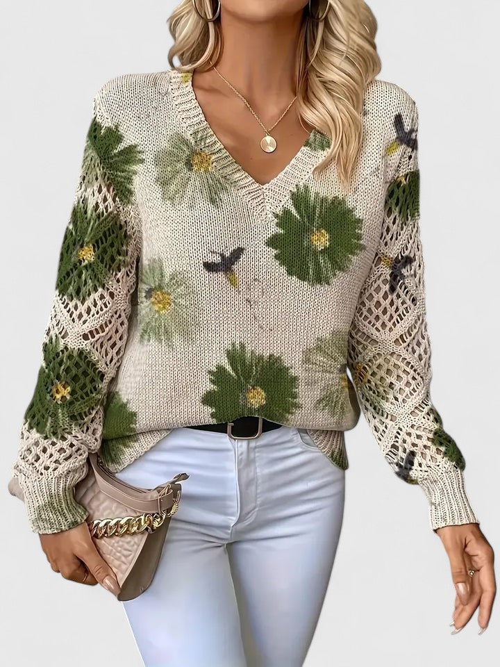 Marisavina - Pull Floral Vintage Élégant
