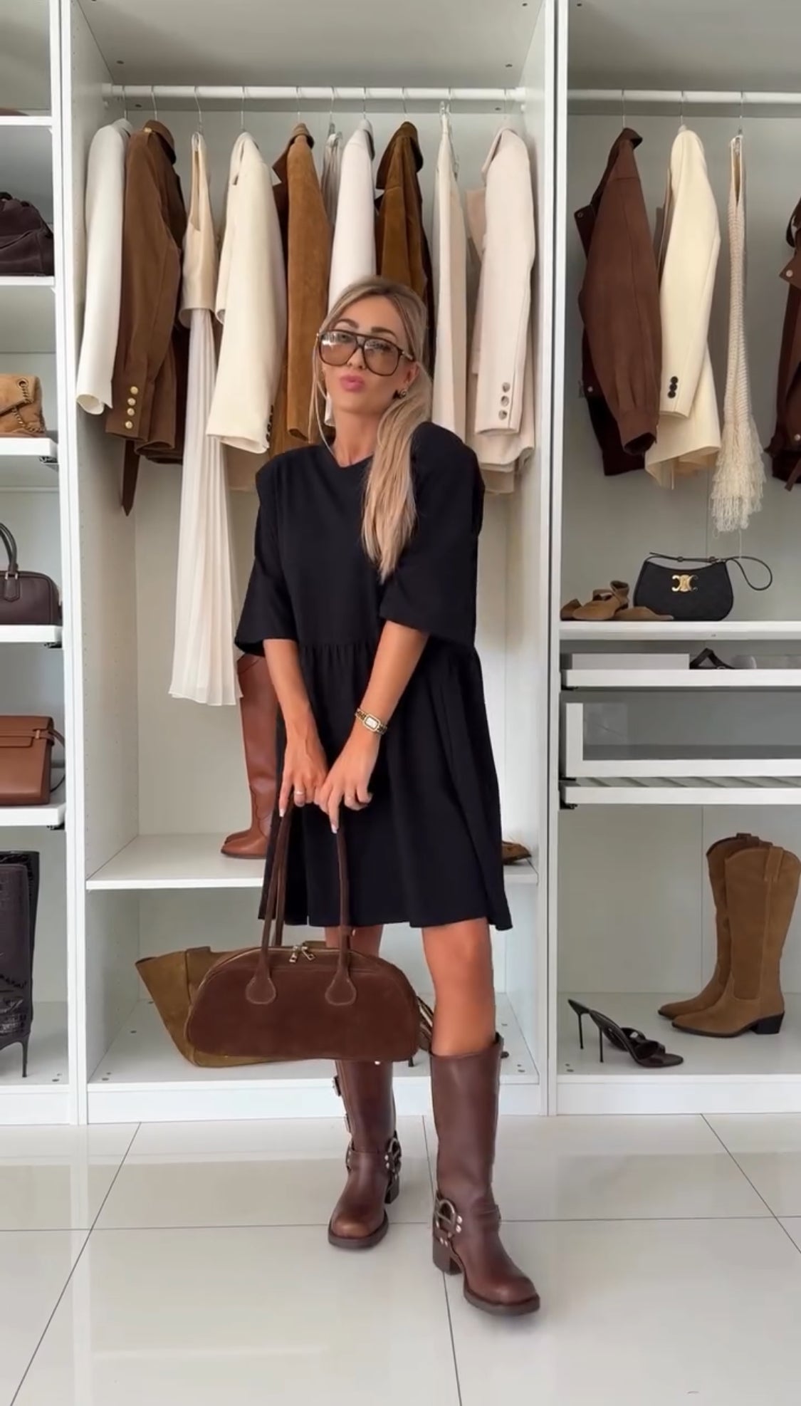 Elandra™ - Robe mi-longue élégante à manches mi-longues