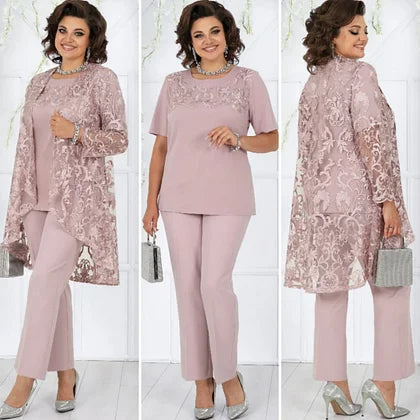 Fem™ - Ensemble Élégant en Dentelle – 3 Pièces