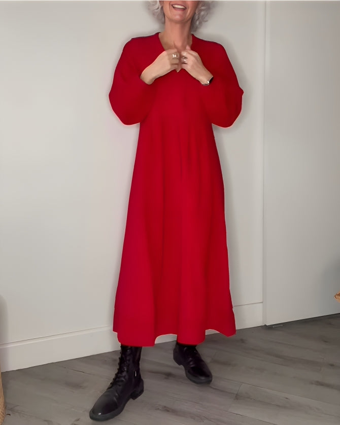 Amanda™ - La robe longue amincissante avec décolleté en V