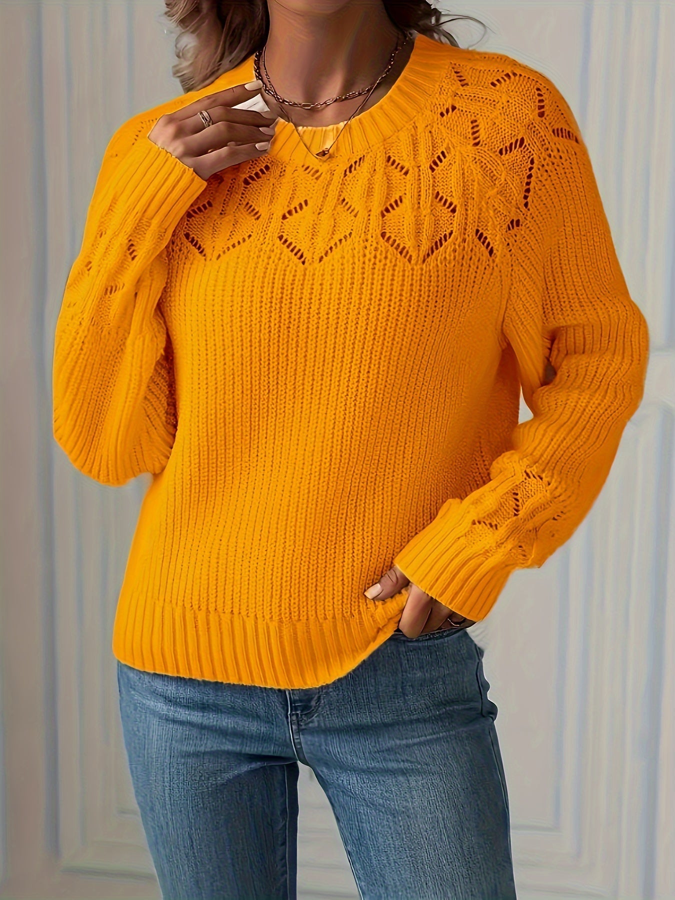 Joravelisse - Pull Tricot Élégant à Manches Longues
