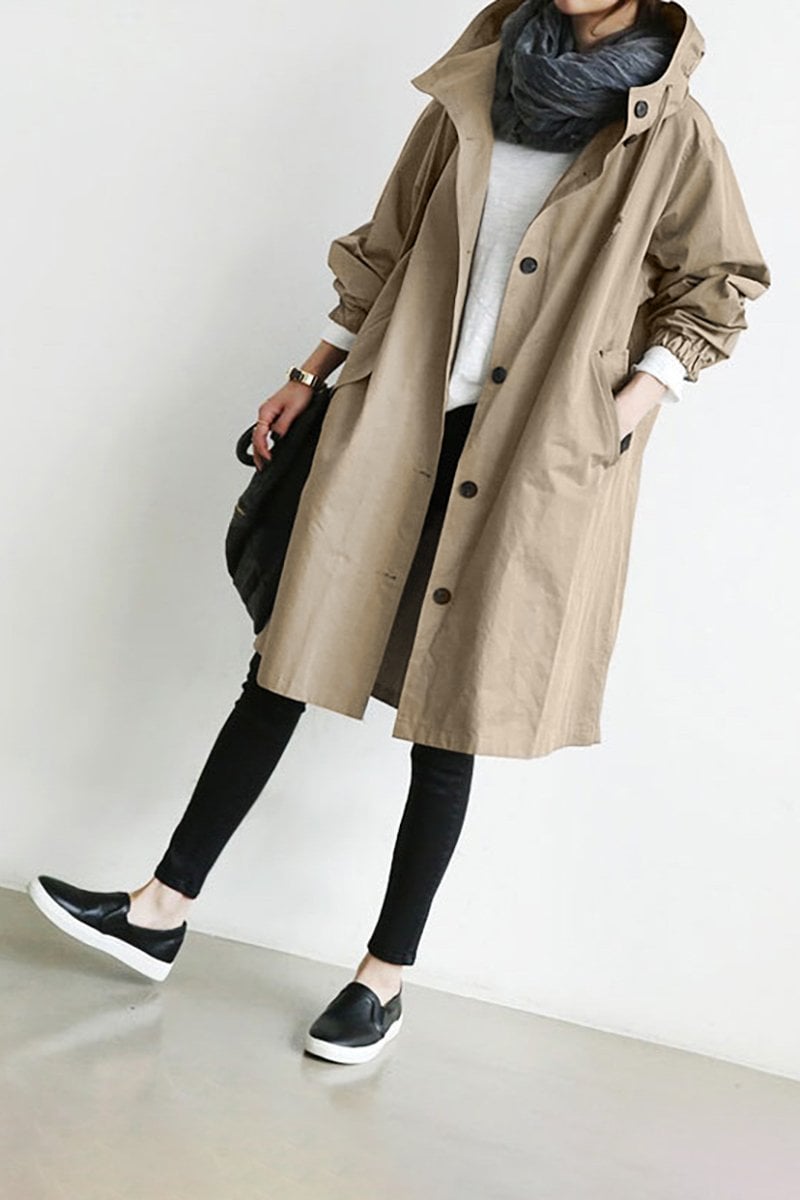 Henriette™ - Cardigan long femme élégant à col et poches