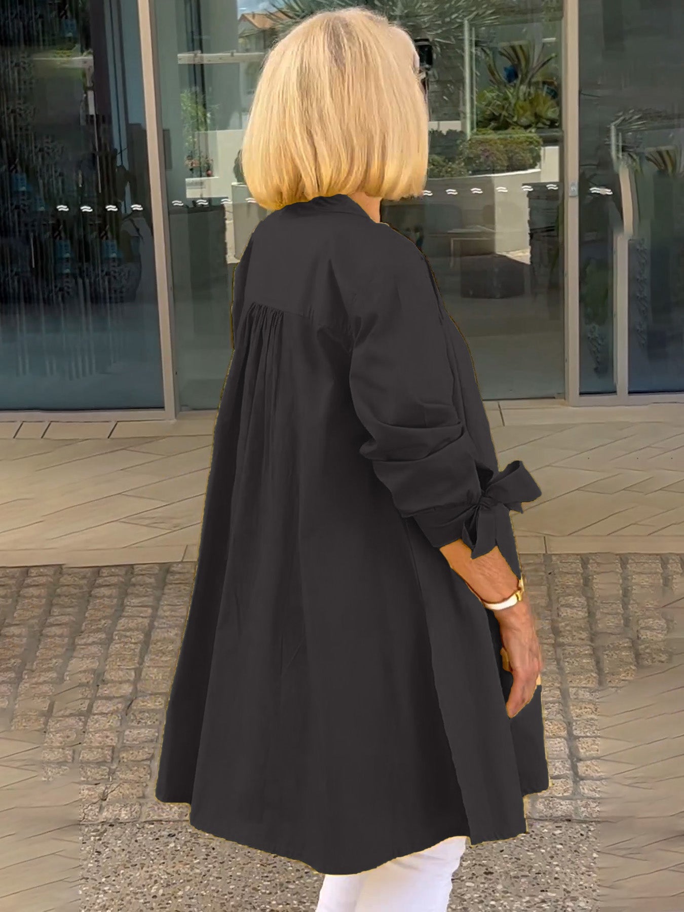 Liora™ - Veste Chemise Longue Boutonnée en Coton (Aujourd'hui seulement : 1 acheté = 1 offert !)