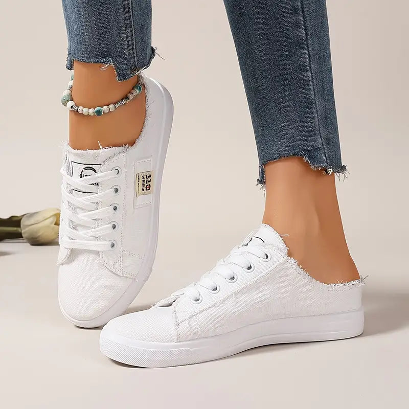 Cyrelia™ - Chaussures en toile lacées plates tendance et confortables qui vont avec tout