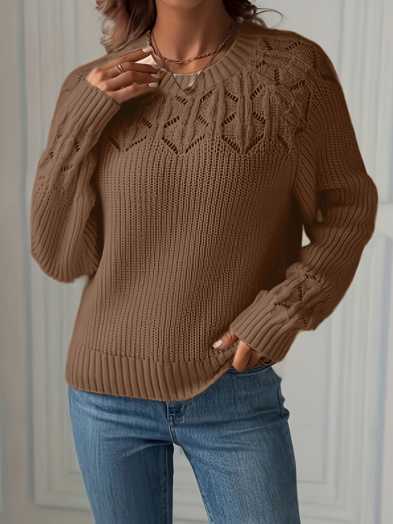 Joravelisse - Pull Tricot Élégant à Manches Longues