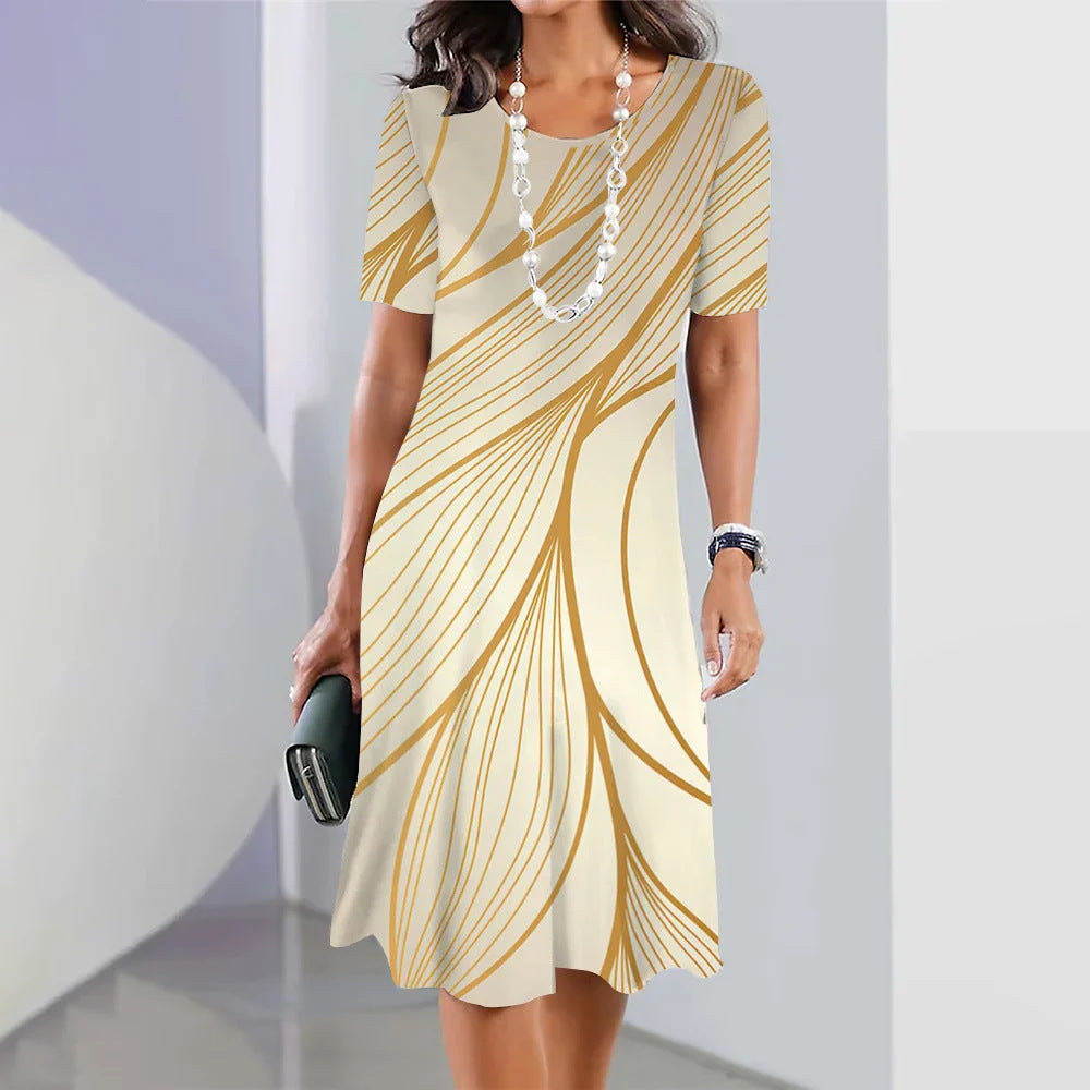 Serine - Robe femme trapèze à imprimé contrasté
