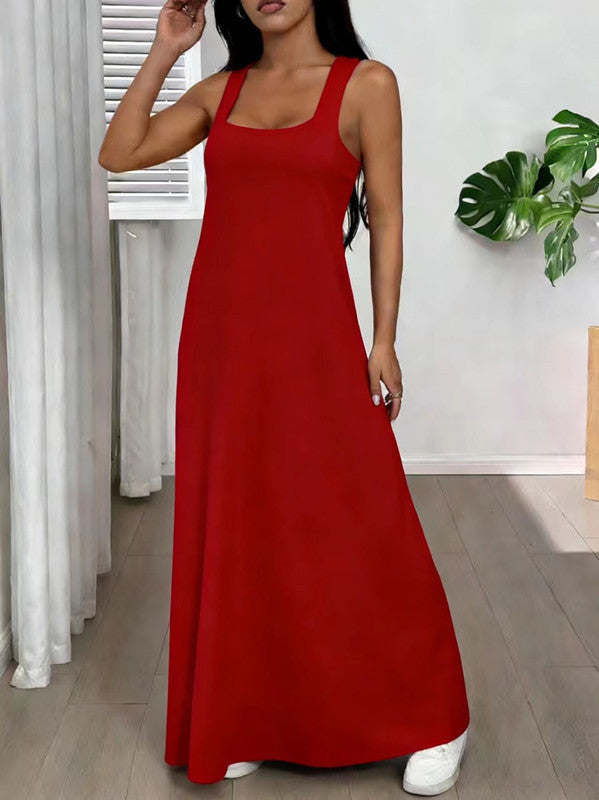 Dorissa - Robe longue femme effet deux pièces avec découpes latérales