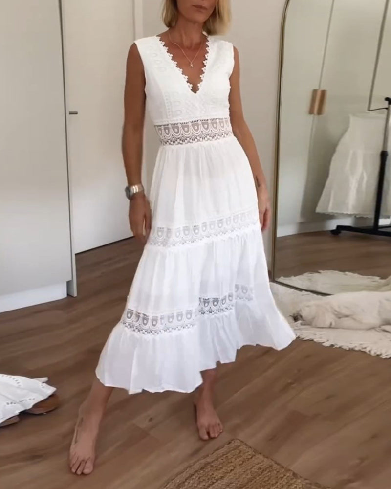 Mirna™ - Robe débardeur en dentelle avec décolleté en V