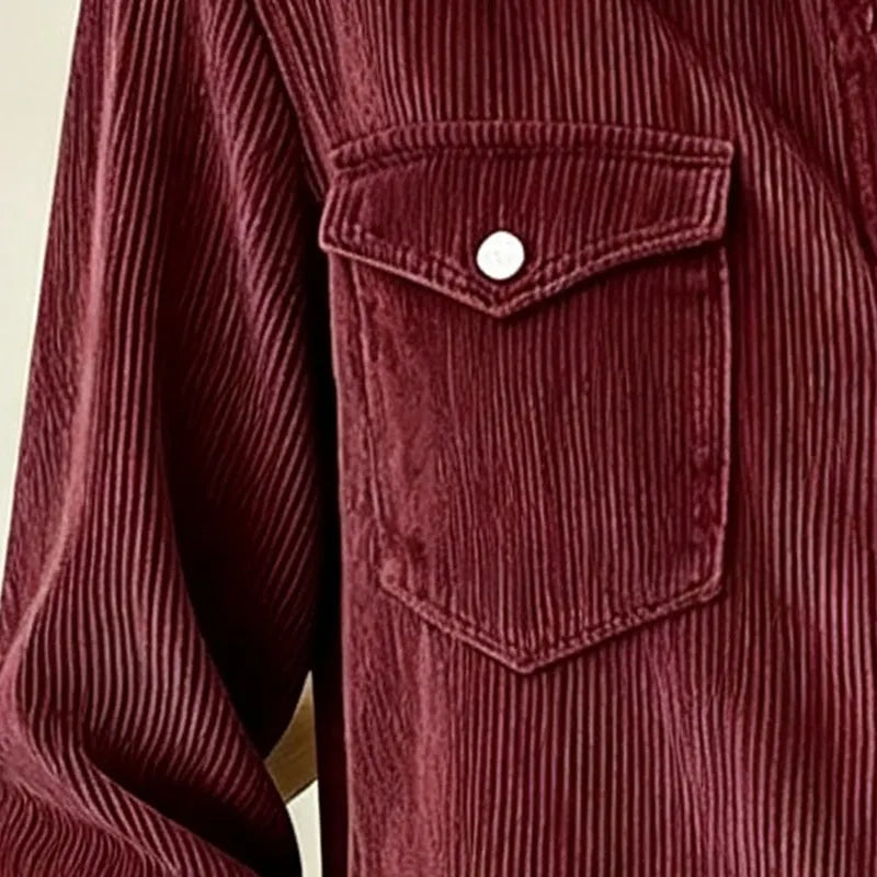 Sigrid - Chemise femme rayée boutonnée avec poches
