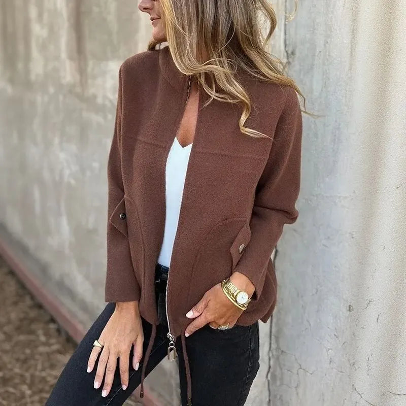 Emeline - Veste femme zippée avec col haut
