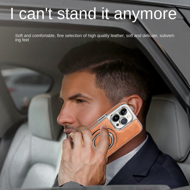 Jalira™ - Housse de téléphone iPhone en cuir luxueux avec support invisible