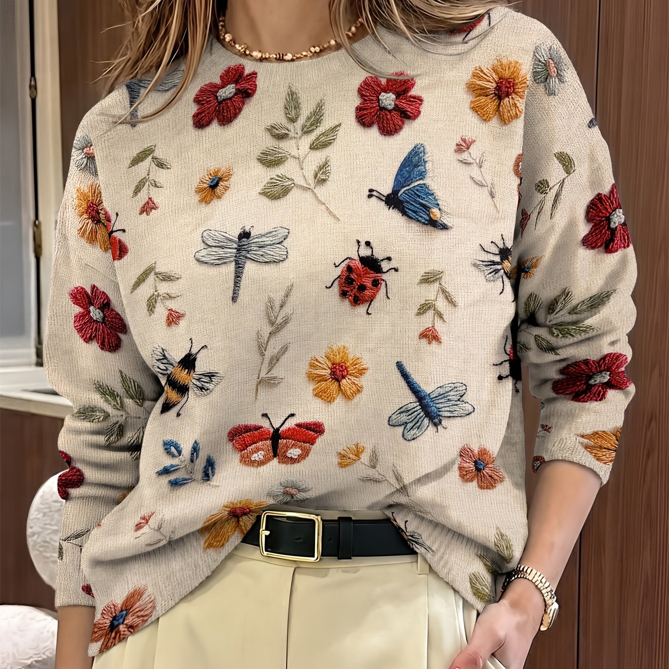 Fiorika™ - Pull Brodé Nature Élégante