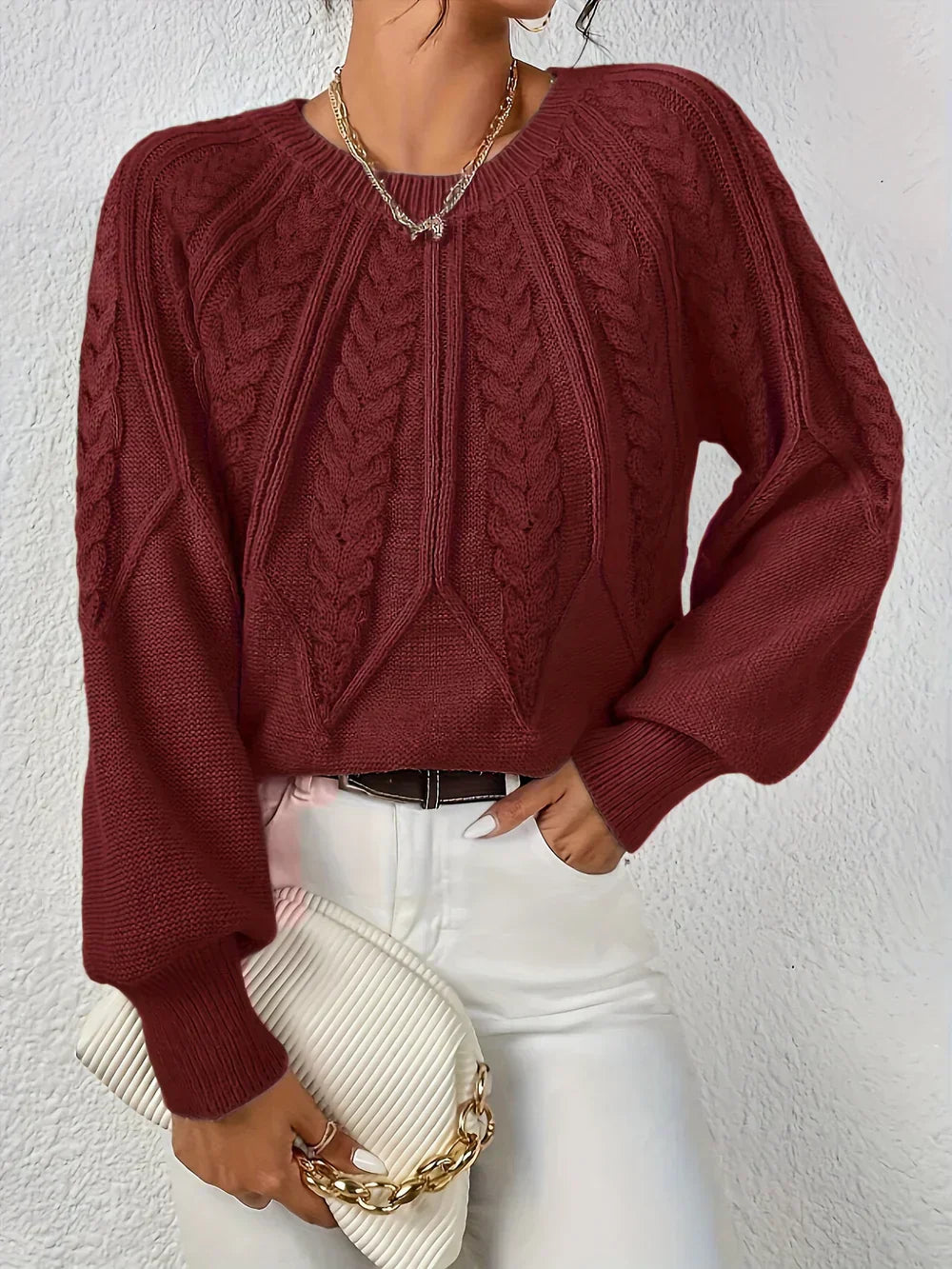 Cezanne™ - Pull épais à manches bouffantes pour femme