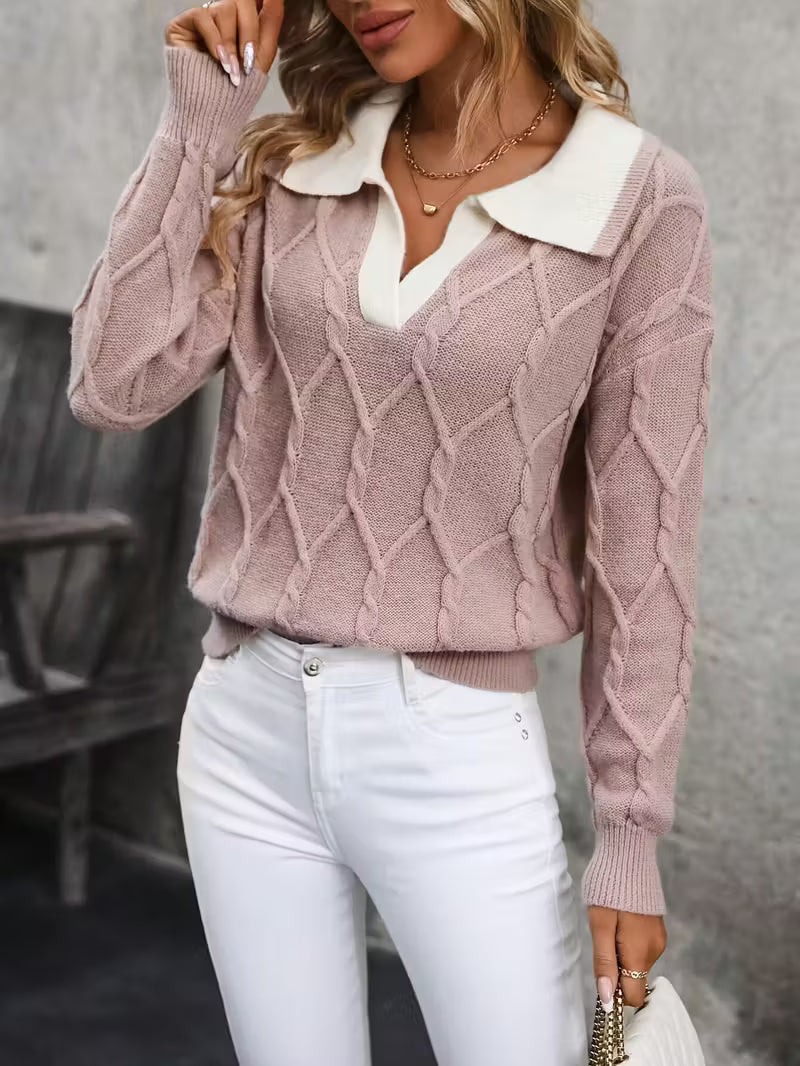 Ferina - Pull à col roulé en tricot avec motif texturé et finition élégante