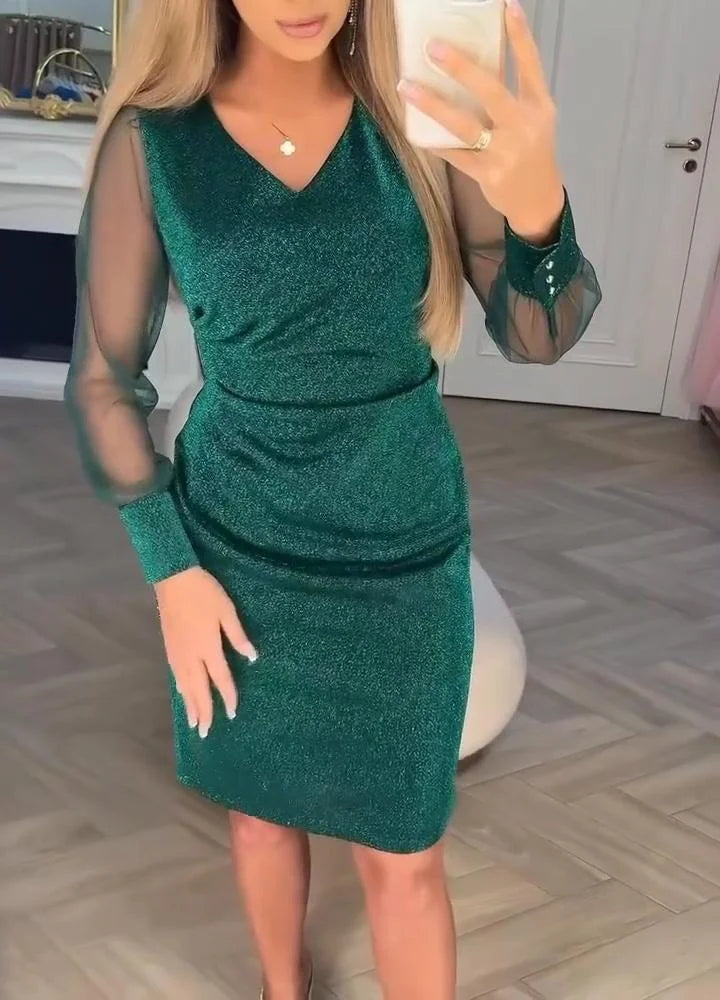 Cyenoria - Robe midi chic Lumière et Patchwork