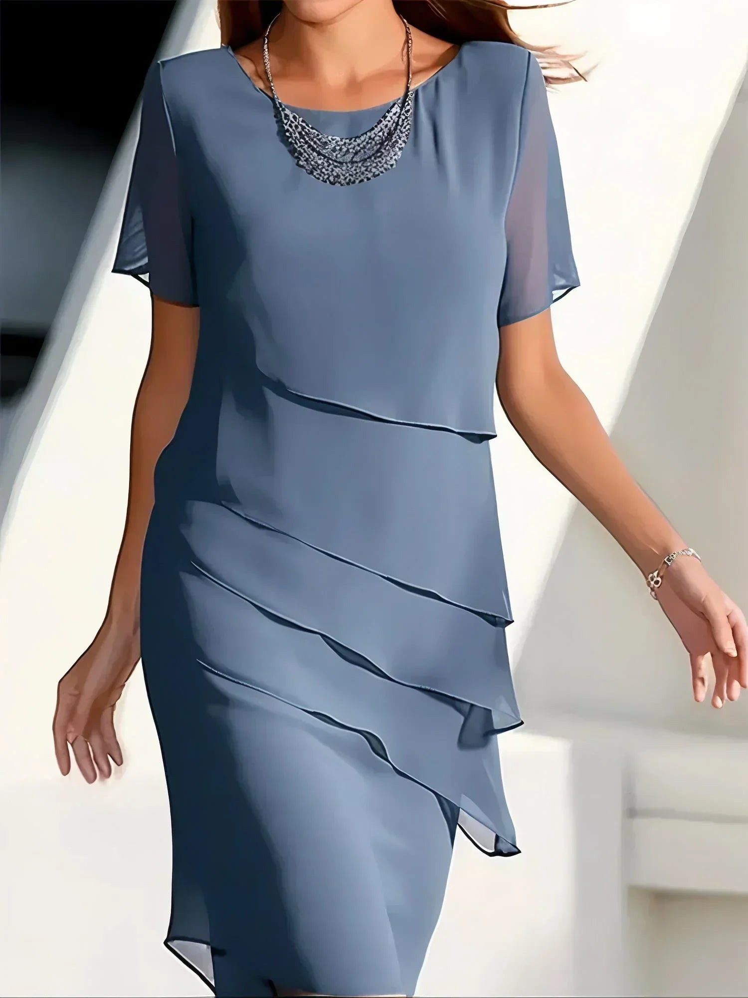Quitterie™ - Robe Élégante avec Couverture du Ventre