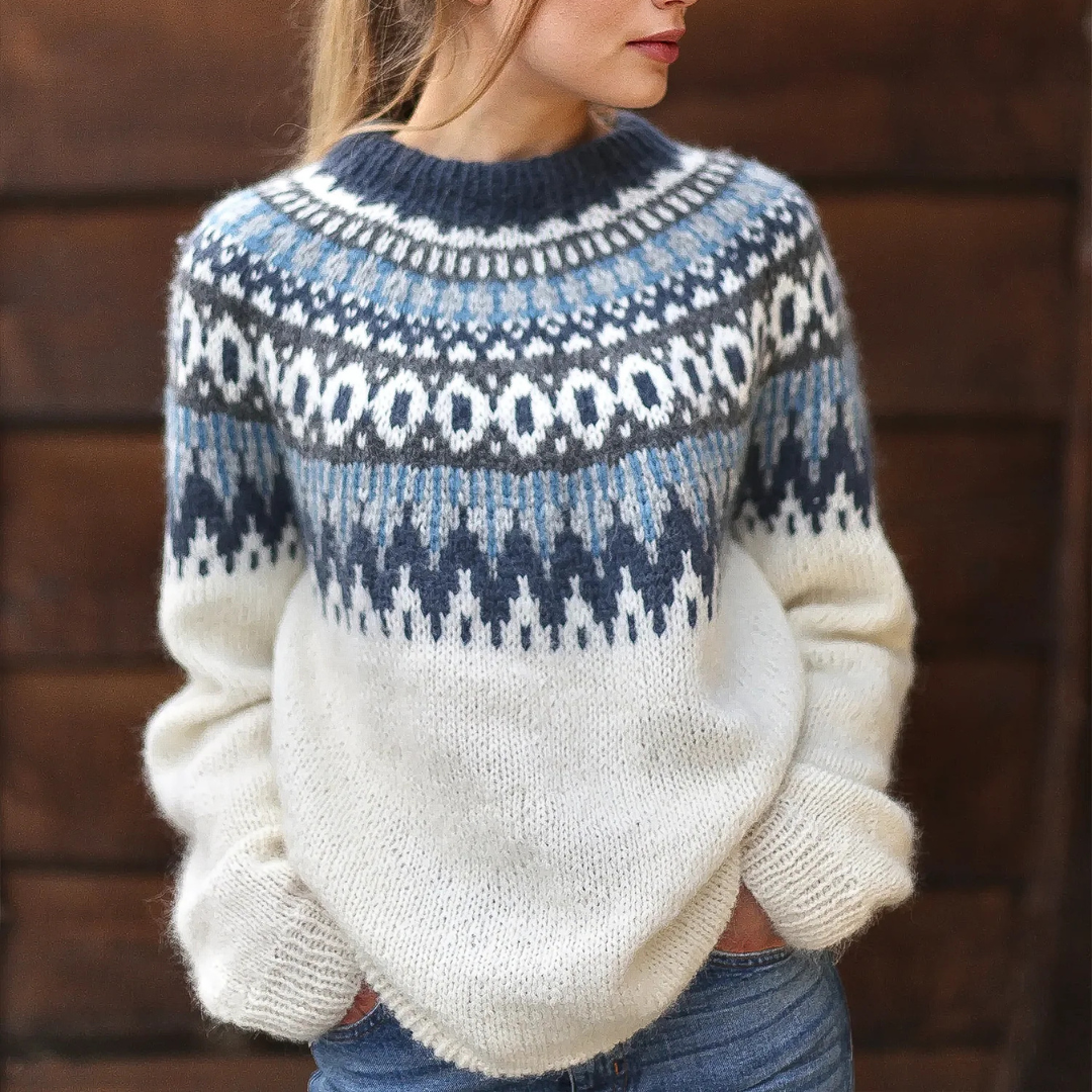 Albertine™ - Pull Géométrique Élégant Manches Longues