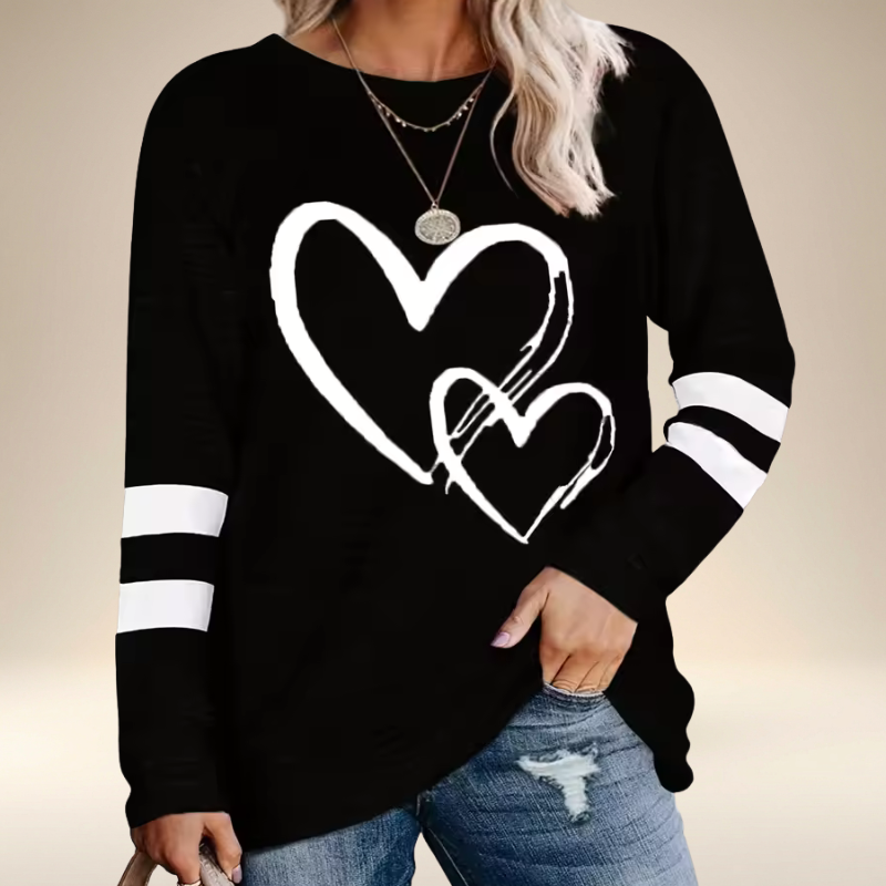 Faloria™ - Sweat Oversize Femme à Imprimé Cœur