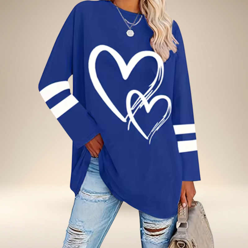 Faloria™ - Sweat Oversize Femme à Imprimé Cœur