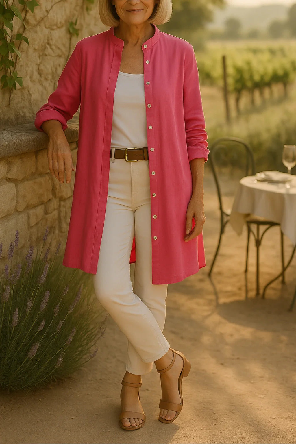 Elisca™ - Veste Chemise Évasée en Coton