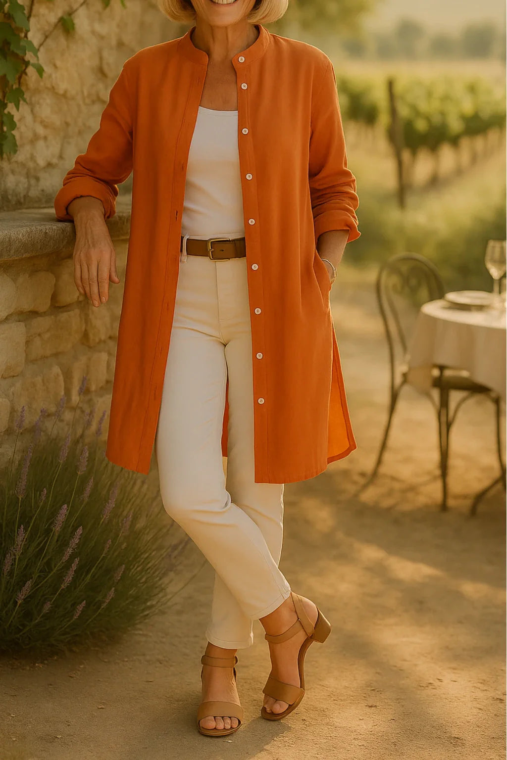 Elisca™ - Veste Chemise Évasée en Coton