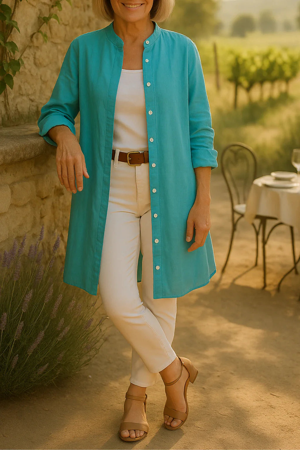 Elisca™ - Veste Chemise Évasée en Coton