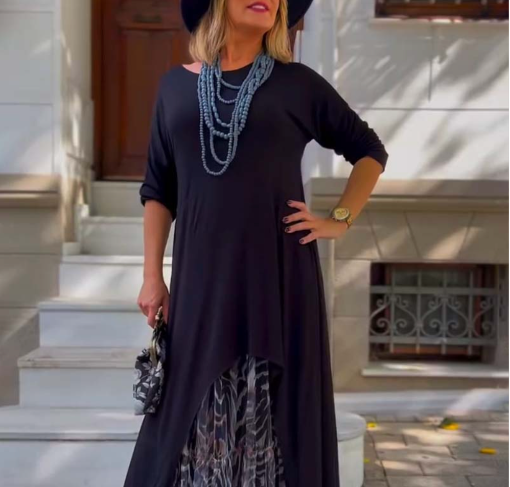 Evelorae - Robe Chic Asymétrique avec Jupe Tulle