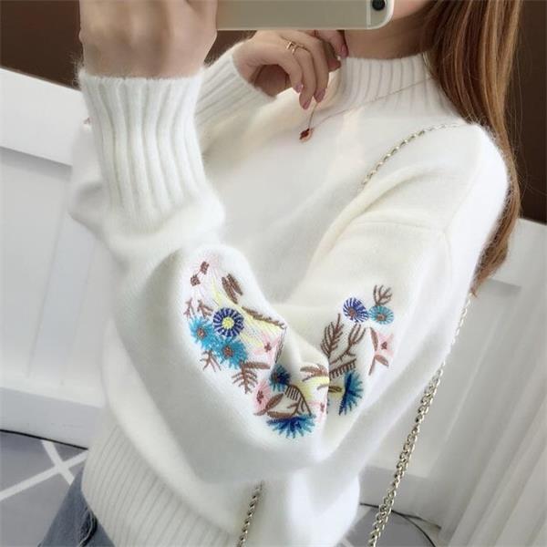 Andrée™ - Pull Brodé de Fleurs Épais