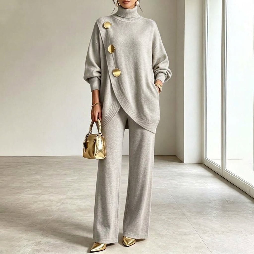 Zélinda - Ensemble femme maille avec pantalon large