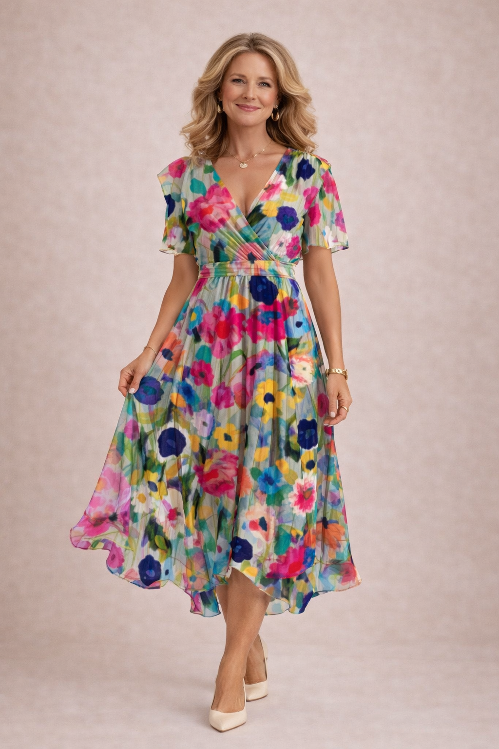 Kaedra™ - Robe Fluide Florale Élégante